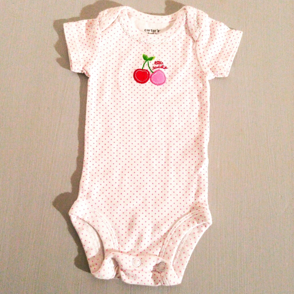 🍒Little Sweetie Onesie | White Pink Cache couche